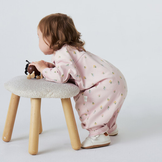 Minibala baby clothes for men and women, imitation denim retro jumpsuit, soft going out, spring new style