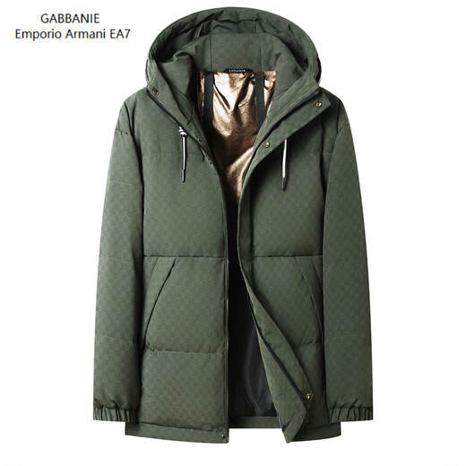 Emporio Armani EA7 Armani 2026 new down jacket men's winter jacket hooded thickened white duck down handsome Korean version trendy brand protection black M