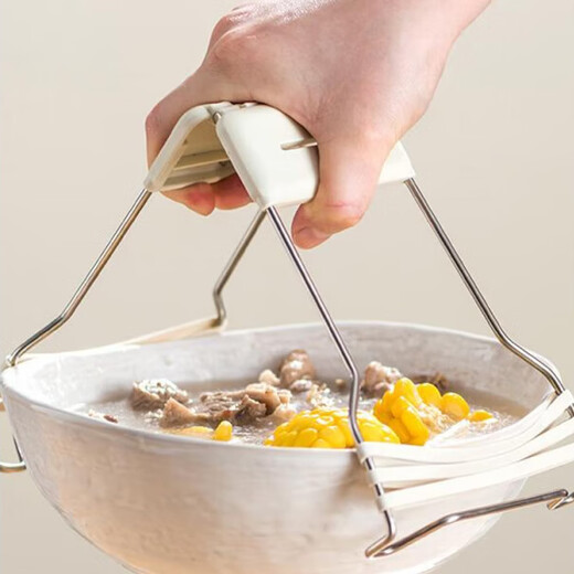 OEMG plate clamp, anti-scalding bowl clamp, kitchen silicone tray clamp, anti-slip stainless steel steamer bowl clamp, green 2 pieces