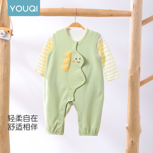 Youqi baby clothes spring jumpsuit new overalls long-sleeved suit two-piece set baby spring clothing outdoor crawling suit T-shirt + overalls 100cm