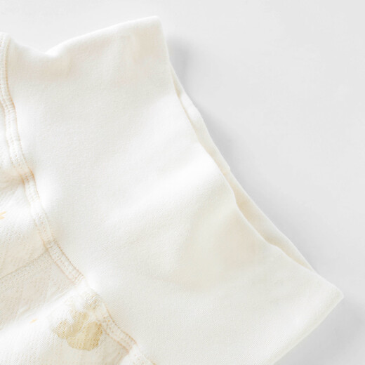 GARDEN CITY baby three-layer thermal underwear autumn and winter pure cotton high-waisted large PP pants for boys and girls, thickened autumn clothes and autumn pants, milky apricot color, suitable for wear above 18 degrees, 73 cm 8-10kg丨Choose the fit according to your height