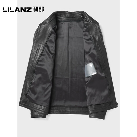 LILANZ Official Haining Genuine Leather Jacket Fur-Integrated Mink Liner Men's Velvet Thickened Jacket Middle-aged and Elderly Dad Leather Jacket 2531 Mink Liner-Flagship Model 3XL 185
