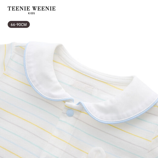Teenie Weenie Kids 26 years new baby boy baby striped short-sleeved jumpsuit white 73cm