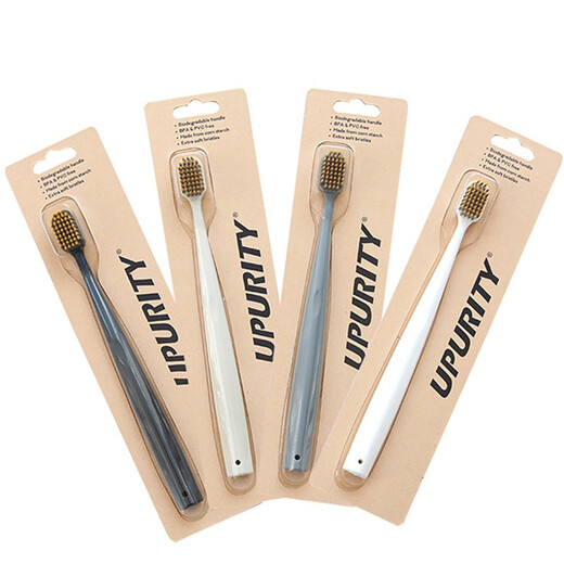 UPURITY Ultra Comfortable Wide Head Six-Column 48-hole Soft Bristle Toothbrush Independent Package 4 Pack