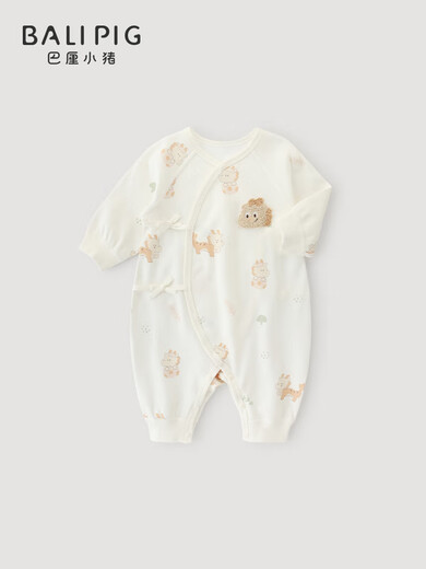 BALIPIG Cloud Mist Cotton Newborn Baby Jumpsuit Autumn Pure Cotton Harness Strap Clothes Little Golden Dragon 52cm