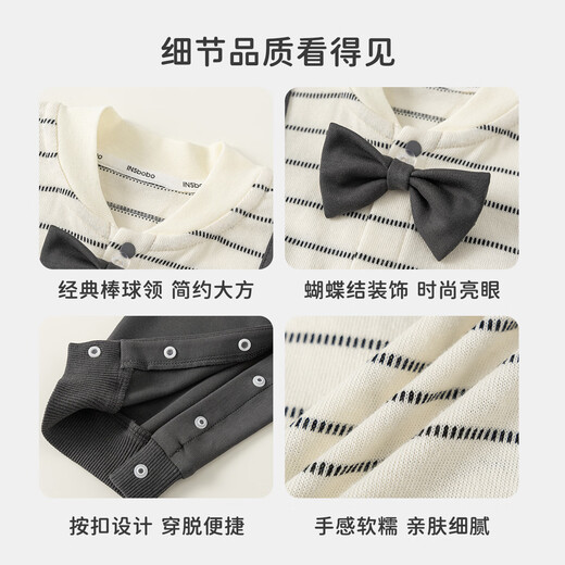 INSBOBO baby clothes 2026 spring new style baby boy's coveralls baby jumpsuits spring clothes trendy gray free accessories with order 66cm