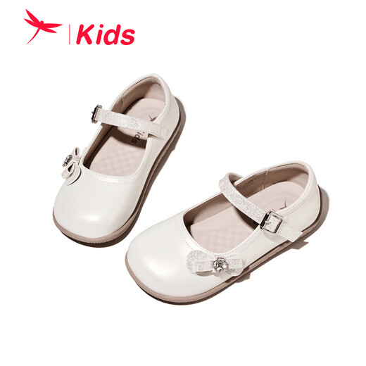 Red Dragonfly Girls Shoes 2026 Spring Children's Single Shoes Girls Princess Shoes Small Leather Shoes Q61BD007 Beige 27