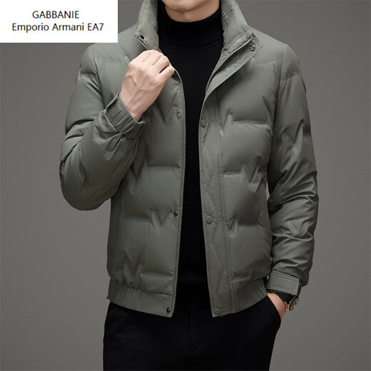 Emporio Armani EA7 Armani 2026 Осень и зима Новый легкий пуховик Мужская короткая куртка с воротником-стойкой Белая короткая куртка на утином пуху Популярная куртка Серая 4XL