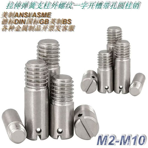 CLCEYSUS04 tension spring support M2M25M10 external tooth slotted cylindrical pin with hole chamfer positioning pin M2*810 only hole diameter 1
