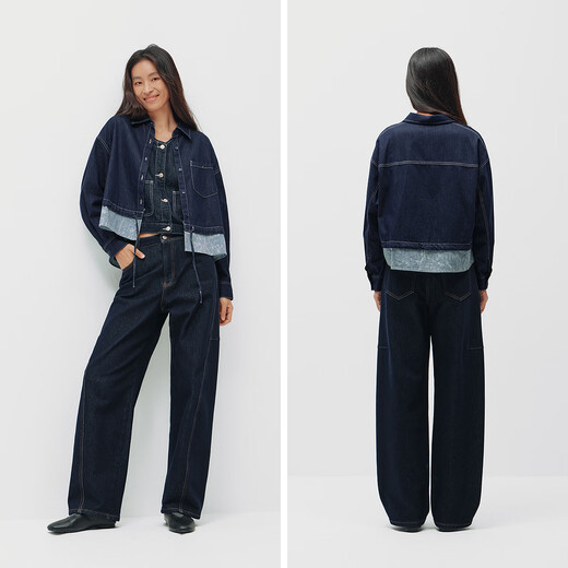 Semir shopping mall same style | denim shirt for women spring oversize fake two pieces 2026 small man 103126105003