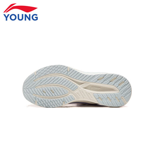 Li Ning (LI-NING) children's shoes spring new Zhinaku 3 running shoes for men and women, wear-resistant, non-slip, round toe, youth reflective low top, champagne white/fluorescent star purple/fluorescent light pink-2 35