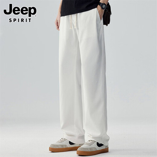 JEEP SPIRIT Jeep pants men's ice silk thin casual pants men's summer loose straight wide-leg suit pants