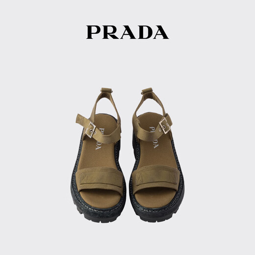 PRADA/Prada gift women's canvas sandals shoes army green 36