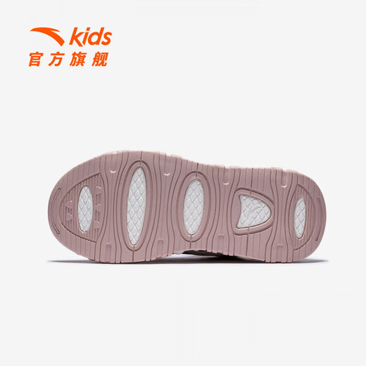 ANTA Children's Synthetic Leather Shoes for Girls and Big Kids 2025 Autumn and Winter New Brownie Velvet Warm Sports Shoes Snow Chestnut Brown/Sea Pink/Ivory White-2 37