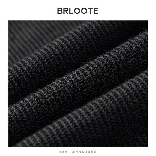 Brloote Basulan wool blended sweater warm contrasting jacquard bottoming sweater for men black regular 165/88A (46)