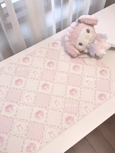 Shantou Lincun Melody Cute Cartoon Insulated Table Mat Waterproof and Oil-proof Tablecloth Student Girly Desk Mat High-Looking Bow Ribbon Melody 50x100cm
