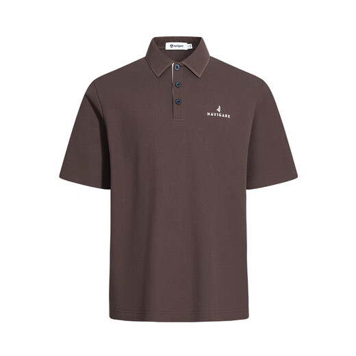 Navigare Italian small sailing boat anti-mosquito polo shirt for men 2026 summer new casual T-shirt short-sleeved lapel T-shirt Van Dyke Brown 2XL
