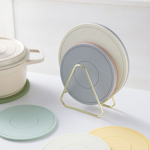 Yusenyi Coaster Household Silicone Insulation Mat Dining Table Pot Coaster Coaster Non-slip High Temperature Resistant Simple Placemat Off-white 1 piece Insulated