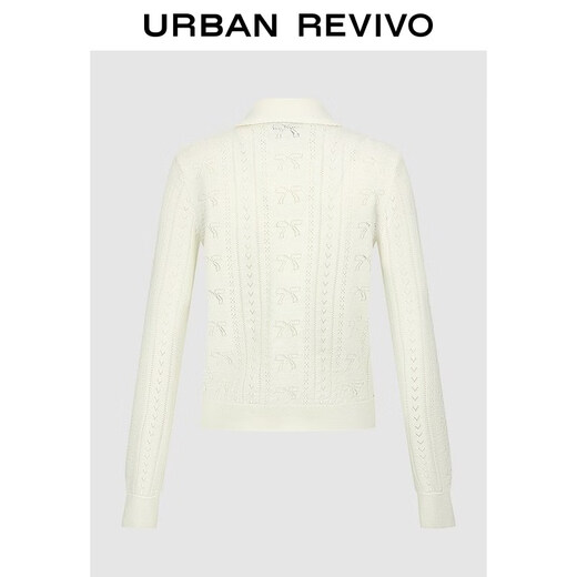 UR2026 spring new women's urban hollow texture doll collar short sweater UYU960030