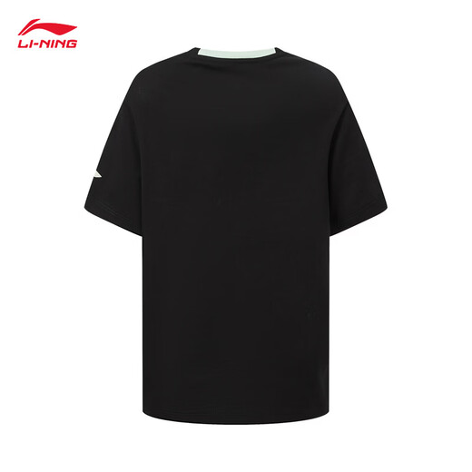 Li Ning children's clothing quick-drying and cool short-sleeved T-shirt for boys and girls 26 new style soft, comfortable, skin-friendly and breathable round neck sports top black-4 120