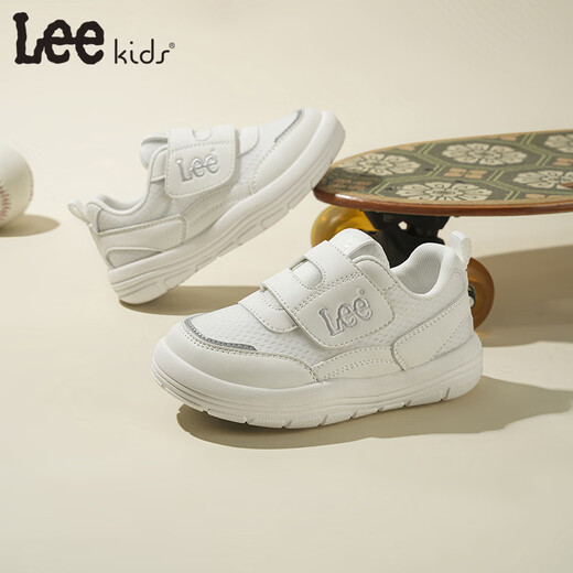 LEE KIDS children's shoes spring new children's dad shoes versatile mesh soft bottom running shoes for men and women white 26