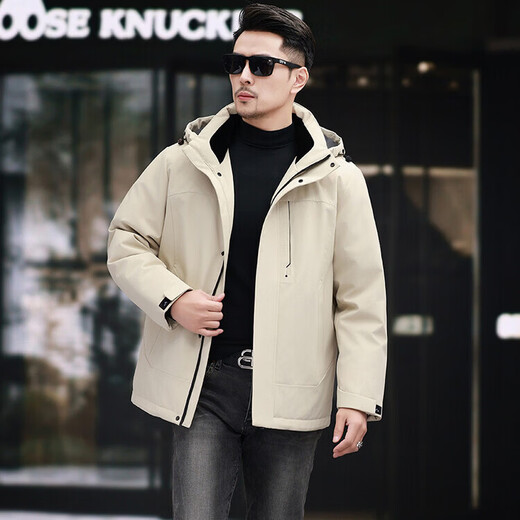 Heilan House (HLA) new autumn and winter hooded short down jacket loose casual windproof outdoor jacket young and middle-aged men's warm jacket black 2XL