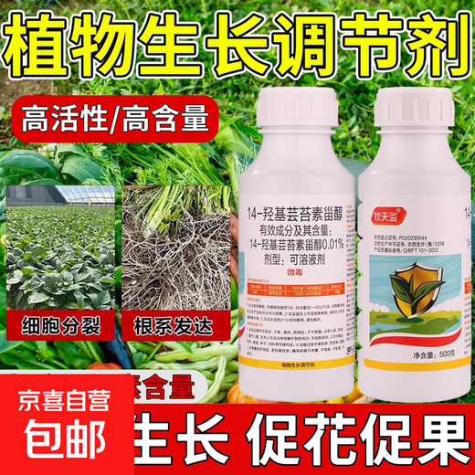 14 HydroxyBrassinosteroid Plant Growth Regulator Fruit Trees and Vegetables Increase Production Genuine Foliar Fertilizer Promotes Flowering and Fruit 1 Bottle 500g/Bottle