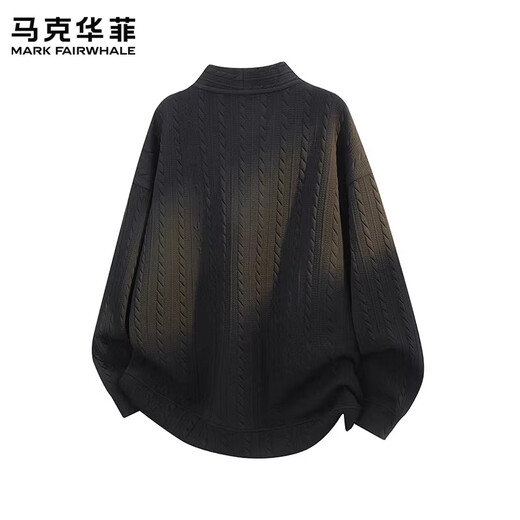 MARK FAIRWHALE American Retro Casual Sweater Men's 2026 Spring New Loose Comfortable Trendy Brand Warm Fashion Top Men's Black Official Authentic M Recommendation 90-115 Jin Jin equals 0.5 kg