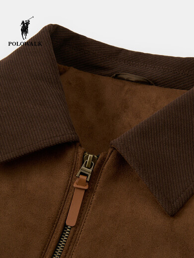 POLOWALK Men's Leather Jacket 2025 Winter New Arrival 90 Goose Down Lapel Retro Workwear Style Leather Jacket Men's Brown Filling Volume Approximately 40g~50.5g M 170/M