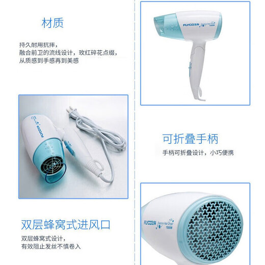 Borui Feike Hair Dryer Foldable Fan Negative Ion Hair Care Student Dormitory High Power Barber Shop Hotel Blower FH6223 1600W Foldable with Negative Ions