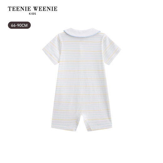 Teenie Weenie Kids 26 years new baby boy baby striped short-sleeved jumpsuit white 73cm