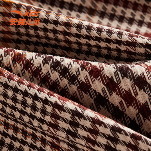 ANTA children's clothing children's skirt for girls and older children spring new trendy plaid pleated skirt woven skirt glazed brown-3 130