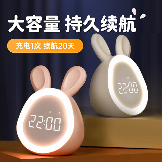 Max Alarm Clock Smart Children and Students High Volume Charging Bluetooth Desktop Clock High-Looking Middle and High School Students Luminous Charging + Bluetooth Yuanyuan Rabbit Pink