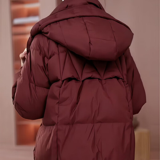 Suzhu women's winter new New Year red jacket fashionable 90 white duck down slim hooded thickened warm down jacket red M