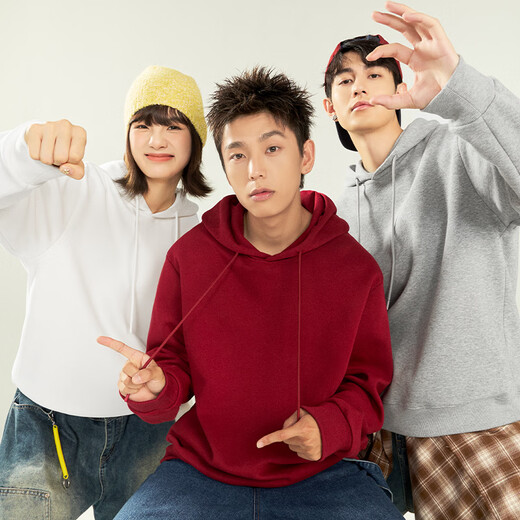 Jeanswest Early Spring Hooded Sweatshirt Men's Heavyweight Stiff Top 2026 New Versatile Commuting Skin Friendly Casual Undershirt Men White Gray (Great Kung Fu Lion Wake) S (165) (Strict Quality Control)