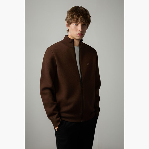 HECHTER cardigan, commuting, daily comfort, men's long-sleeved jacket, versatile spring, autumn and winter clothes, brown 2XL