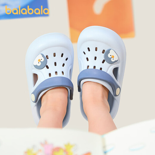 Balabala children's sandals for boys and girls in summer new style cartoon comfortable soft sole lightweight toddler hole shoes baby beach shoes island milk foam blue 23 inner length 14cm suitable for feet 13-13.5cm