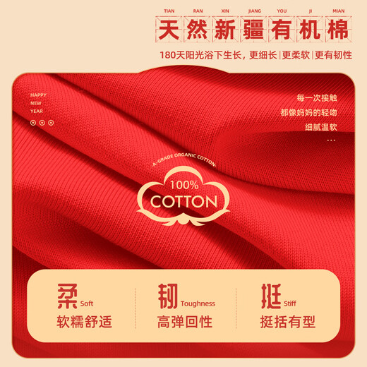 Jeanswest Boys Long Sleeve T-Shirt New Year Red Festive Top Girls Year of the Horse Zodiac Year Bottoming Shirt New Year Pure Cotton Long Sleeve CX Red (TS Year of the Horse Peace Chapter) 110 Recommended weight 30-37 Jin Jin is equal to 0.5 kg