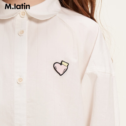 M.Latin shopping mall same style M.Latin children's shirt 26 spring new style long-sleeved shirt for girls and boys, semi-bleached 120