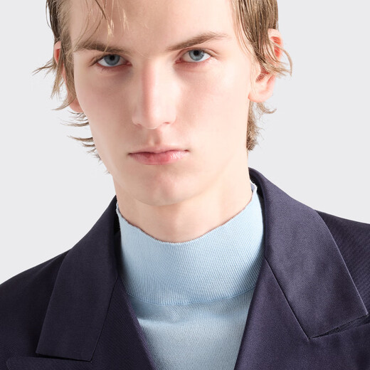 PRADA/Prada gift men's cotton turtleneck top light blue 48