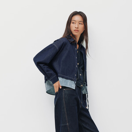 Semir shopping mall same style | denim shirt for women spring oversize fake two pieces 2026 small man 103126105003