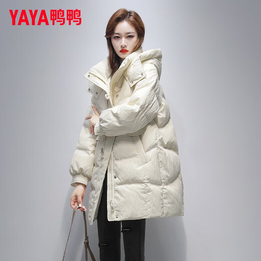 YAYA (YAYA) mid-length down jacket for women 2025 winter new fashion casual trend warm hooded Korean style small jacket