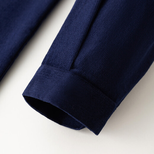 INMAN pure cotton commuting simple long-sleeved shirt for women 2026 spring professional all-match casual corduroy layered shirt dark royal blue M