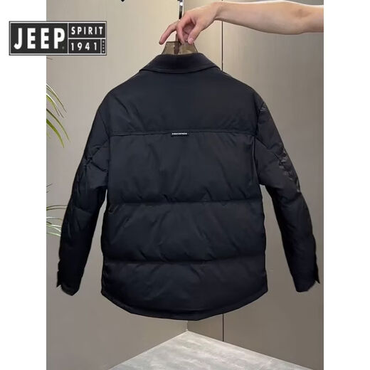 JEEP SPIRIT Jeep Old Money Style Легкий пуховик с лацканами, мужская свободная повседневная теплая куртка в корейском стиле, зима 2025, новый стиль, серый M Рекомендуется 100-120Jin Jin равен 0,5 кг