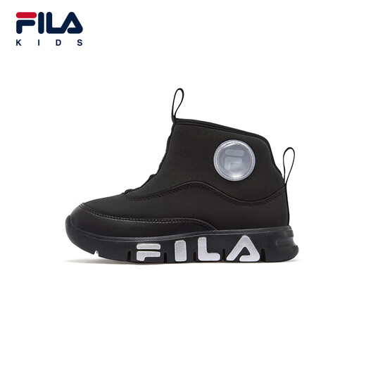 FILA Official Flagship Children's Shoes Cotton Boots 2025 Winter Men's and Women's Children's Cotton Shoes Black-PBK 25 Size 25_Inner Length 15.5cm