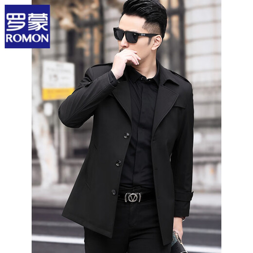 Luo Meng high-end men's windbreaker spring and autumn casual jacket slim short business versatile men's fashion versatile top dark green M 170 recommended 100-125 Jin Jin equals 0.5 kg