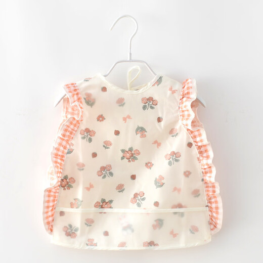 Baby Sleeveless Summer Anti-dirty Waterproof Baby Outer Bib Thin Children's Kindergarten Cover When Eating and Dressing Backwards A-24 Pink Edge 90 Recommended Height 80-90cm