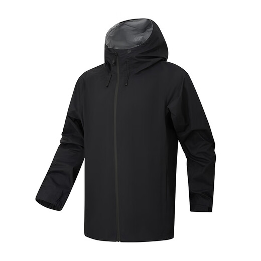 Ultra-light jacket made in Tokyo, rainstorm grade waterproof, stowable and portable outdoor commuting jacket for men and women, Obsidian Black 3XL