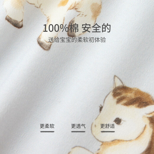 Koala Nose Super Cute Powerful Cute and Stylish Newborn Soft Cotton Year of the Horse Fashionable Fart Clothes for Newborns in All Seasons Phantom Blue 52cm