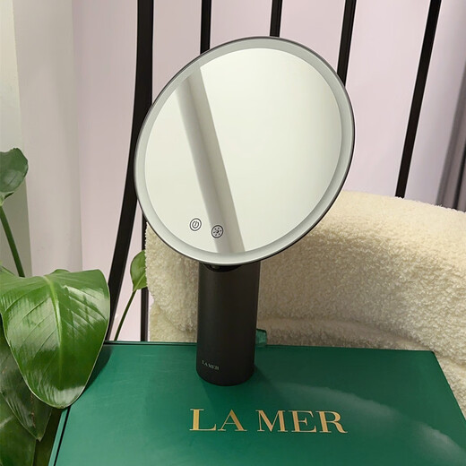 Cosmetic mirror LED lighted makeup mirror desktop mirror Internet celebrity smart makeup mirror gift souvenir outer box + gray smart mirror + shopping bag + 5x mirror